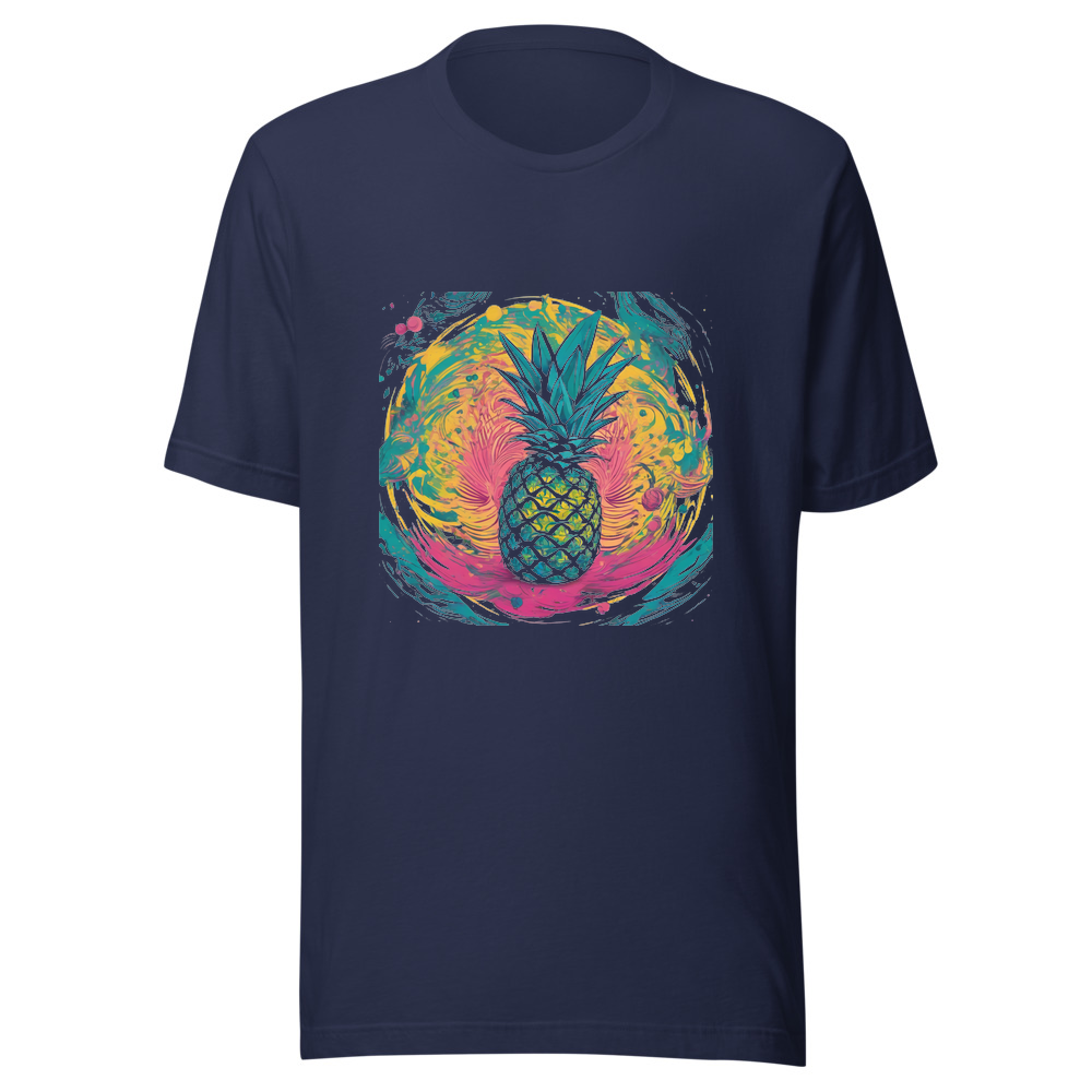 Navy T-Shirt with print art
