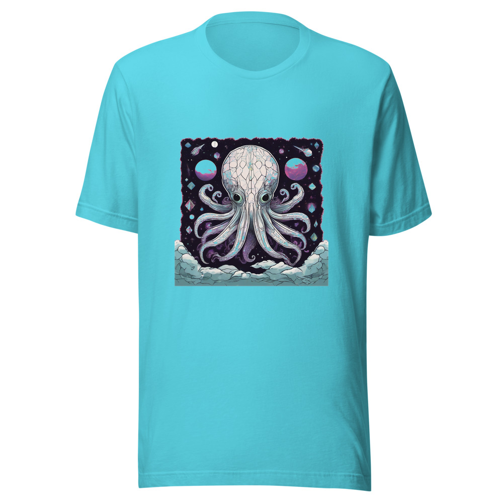 Turquoise T-Shirt with print art