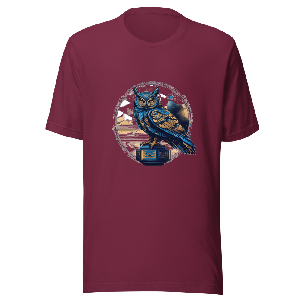 Maroon T-Shirt with print art
