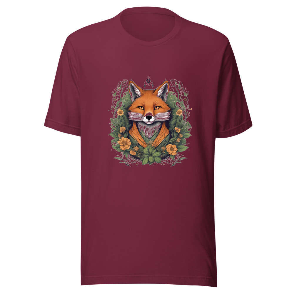 Maroon T-Shirt with print art