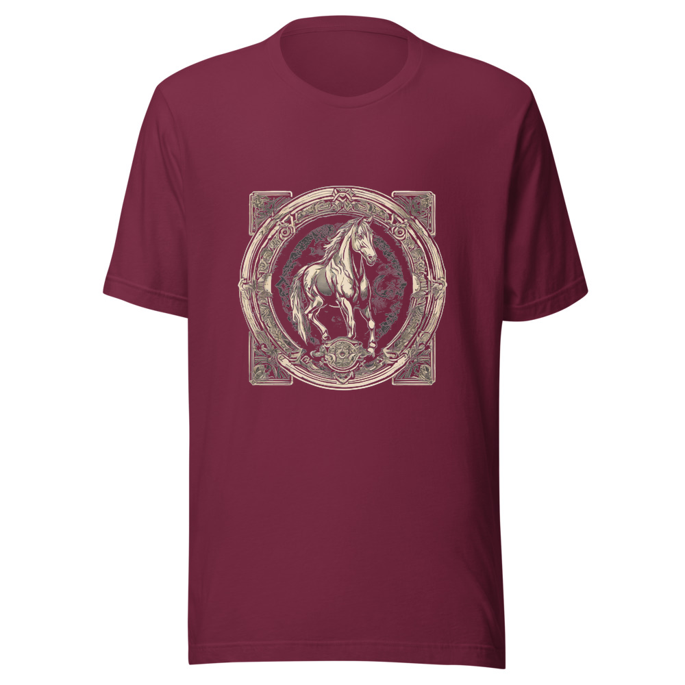 Maroon T-Shirt with print art