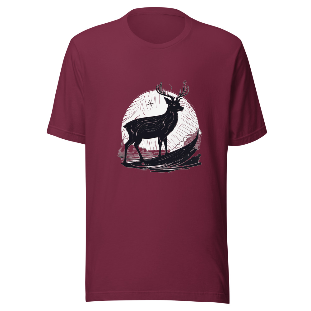 Maroon T-Shirt with print art