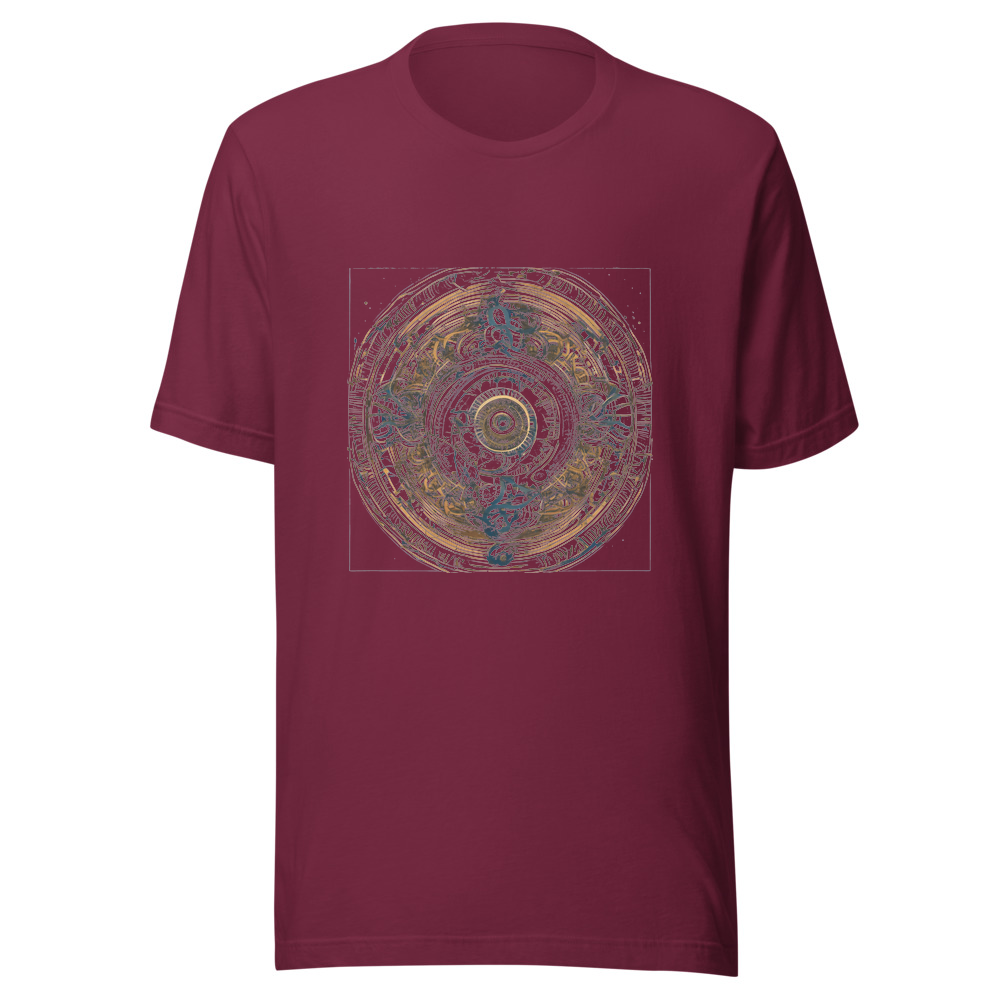Maroon T-Shirt with print art