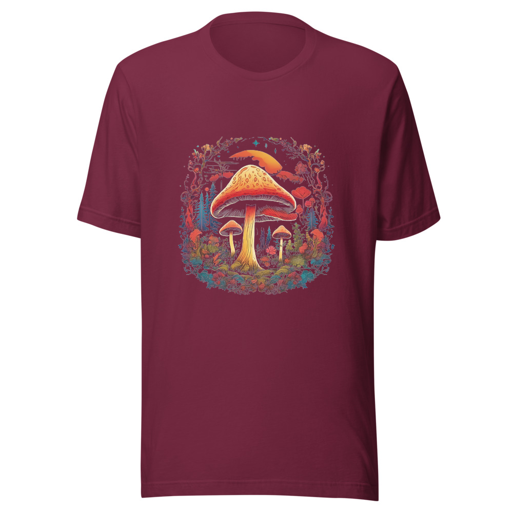 Maroon T-Shirt with print art