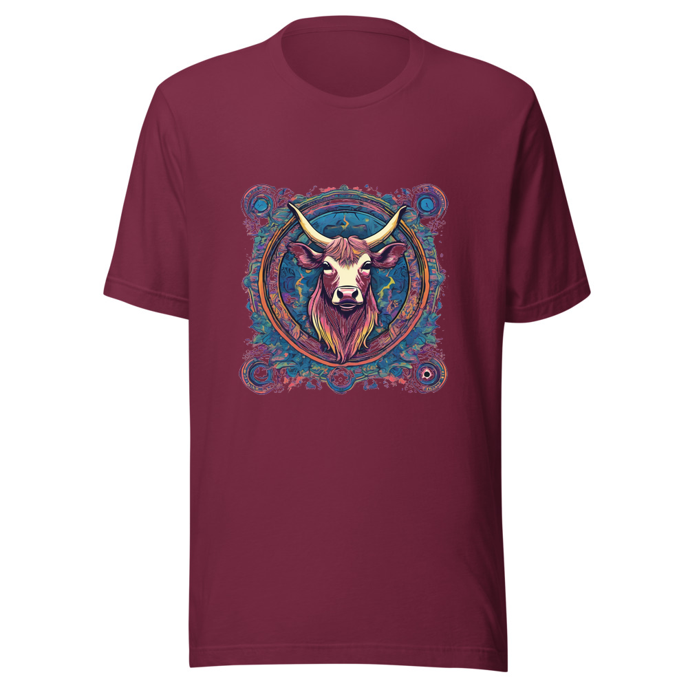 Maroon T-Shirt with print art