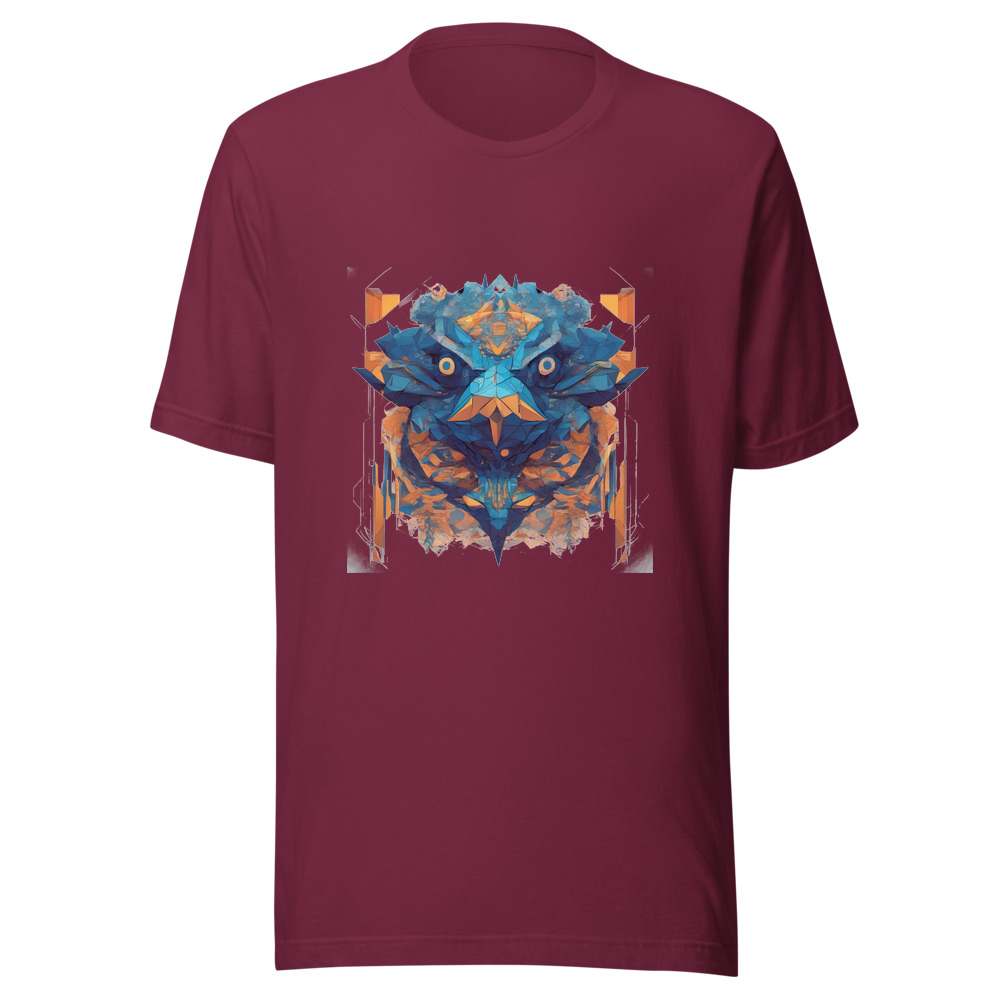 Maroon T-Shirt with print art