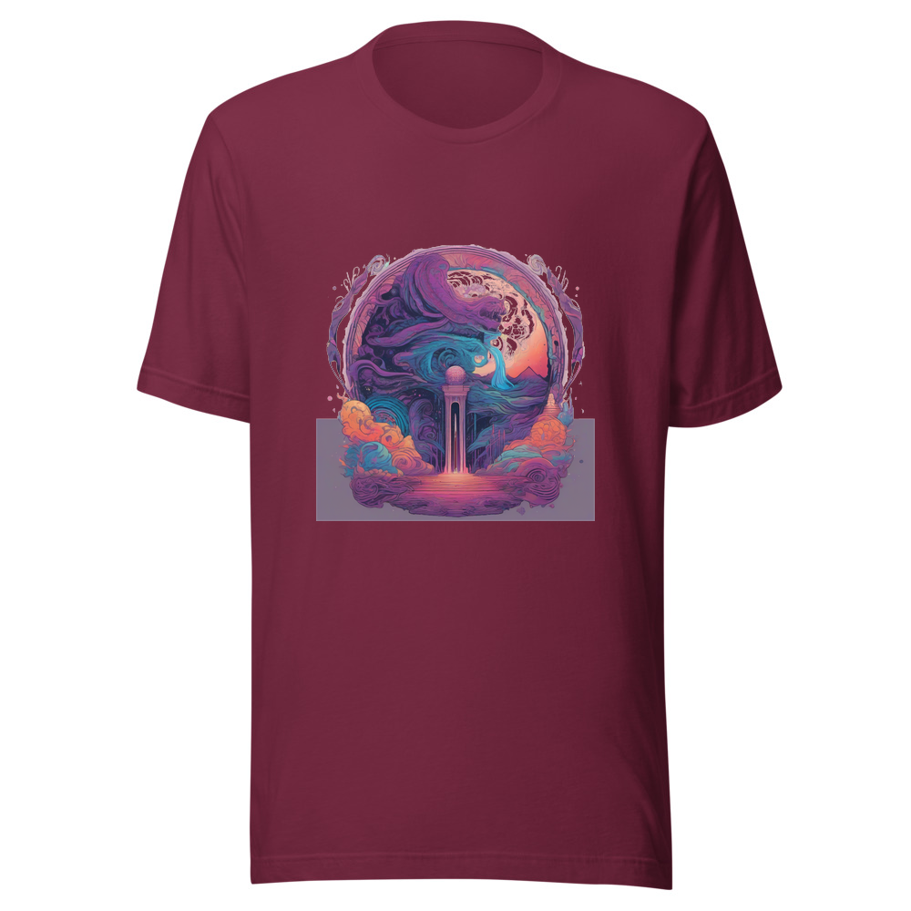 Maroon T-Shirt with print art
