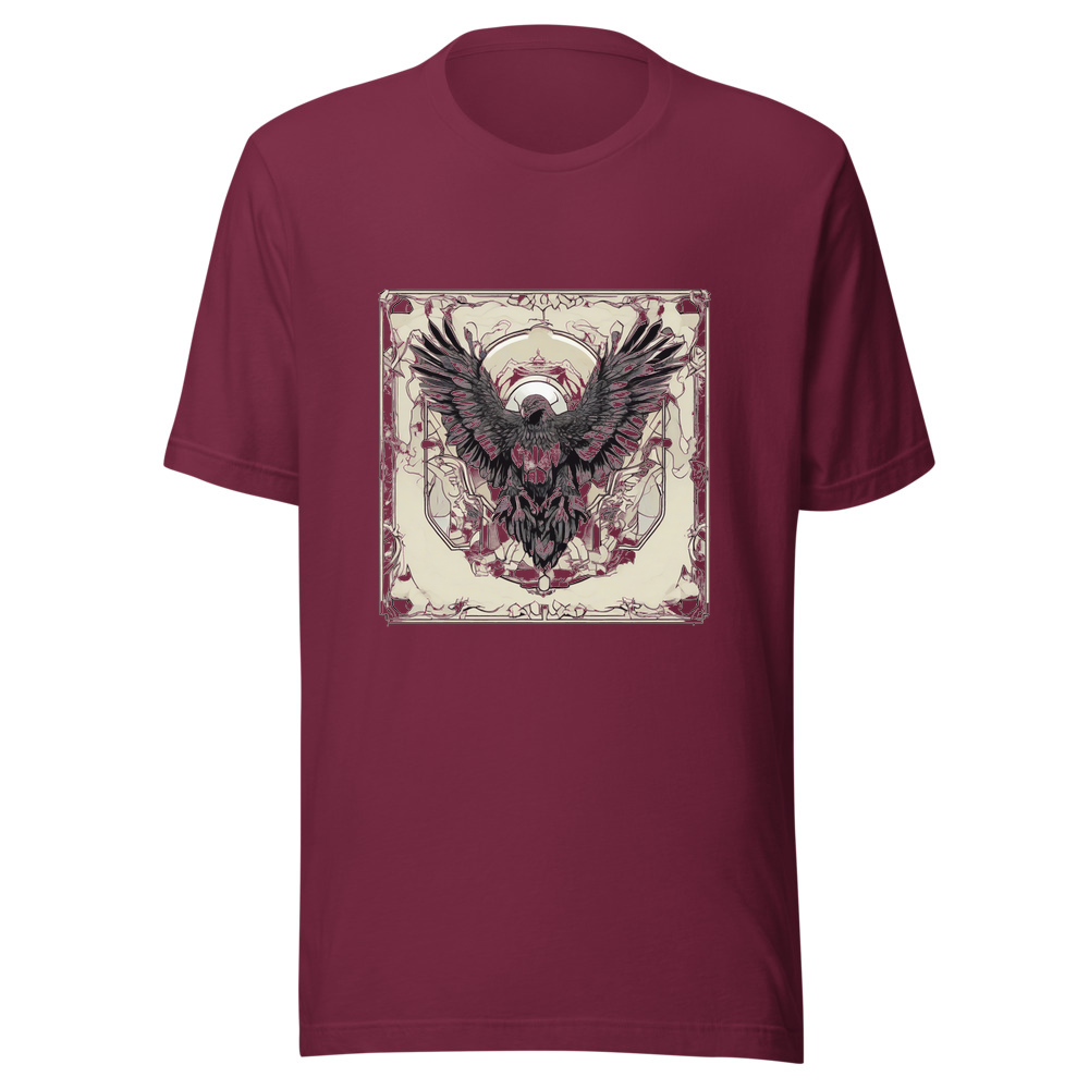 Maroon T-Shirt with print art