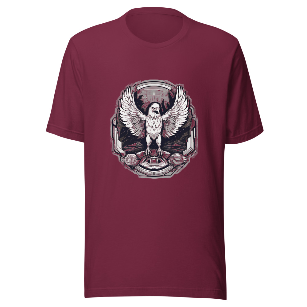 Maroon T-Shirt with print art