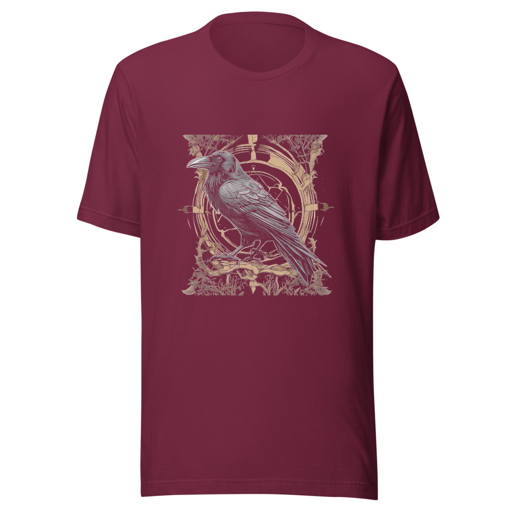Maroon T-Shirt with print art