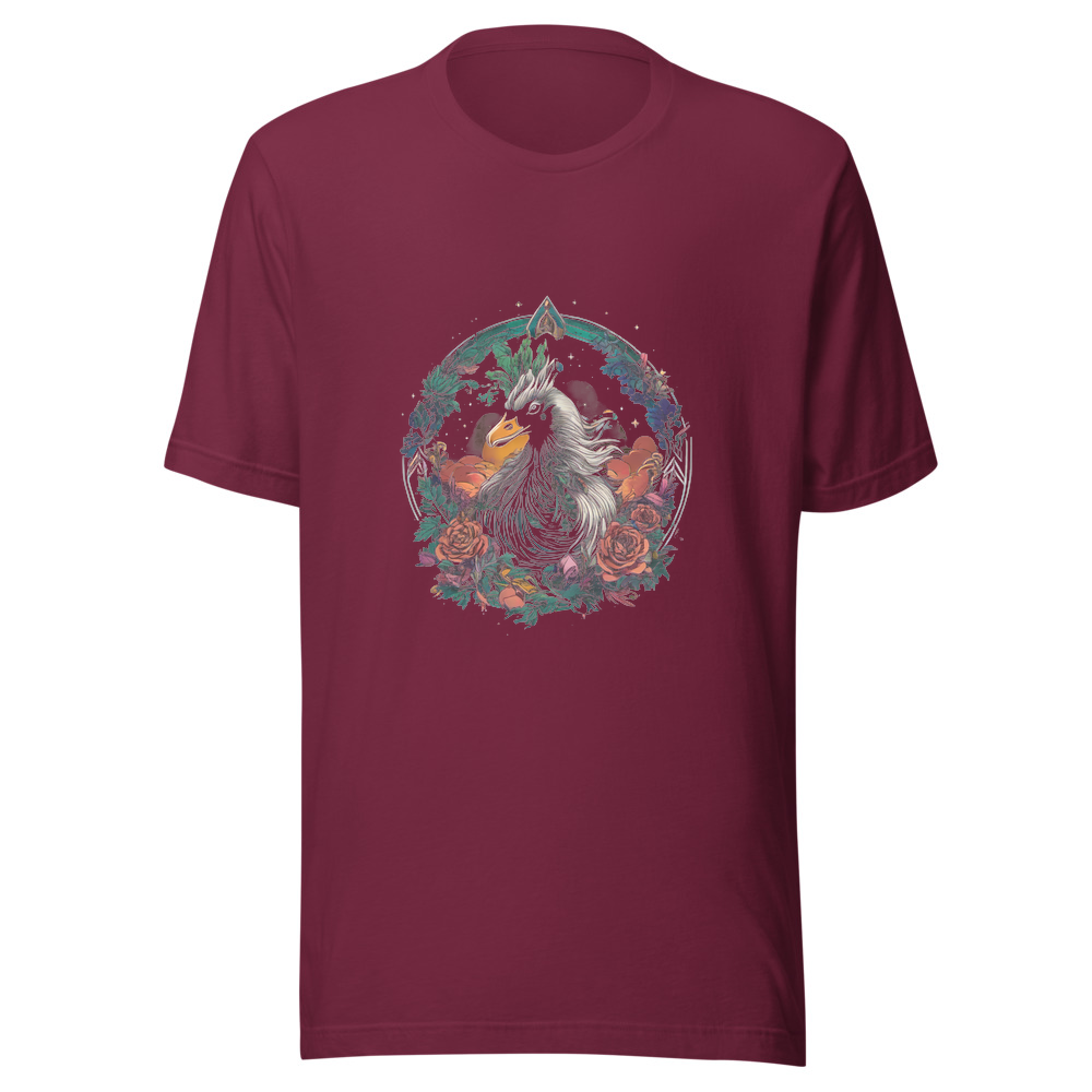 Maroon T-Shirt with print art