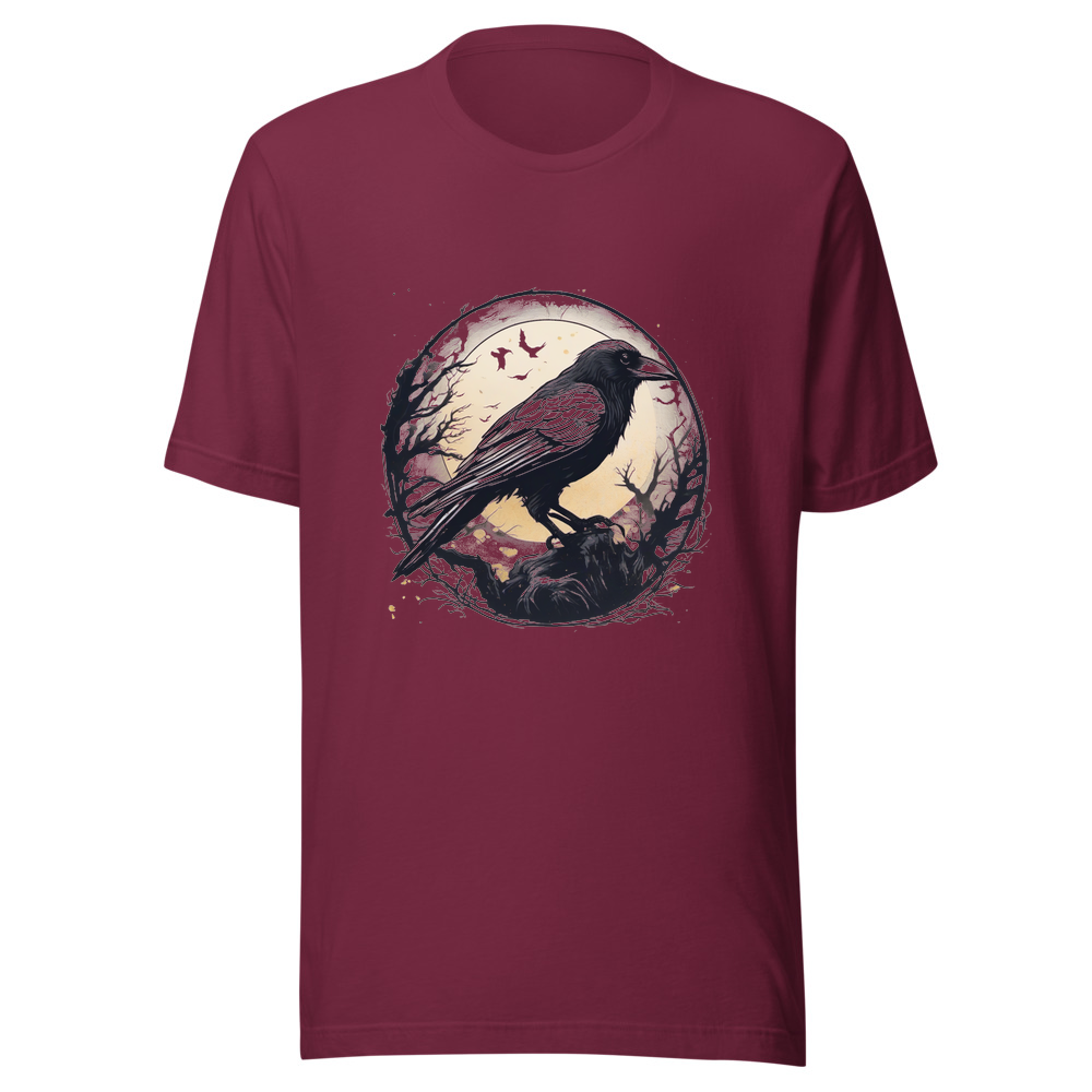 Maroon T-Shirt with print art