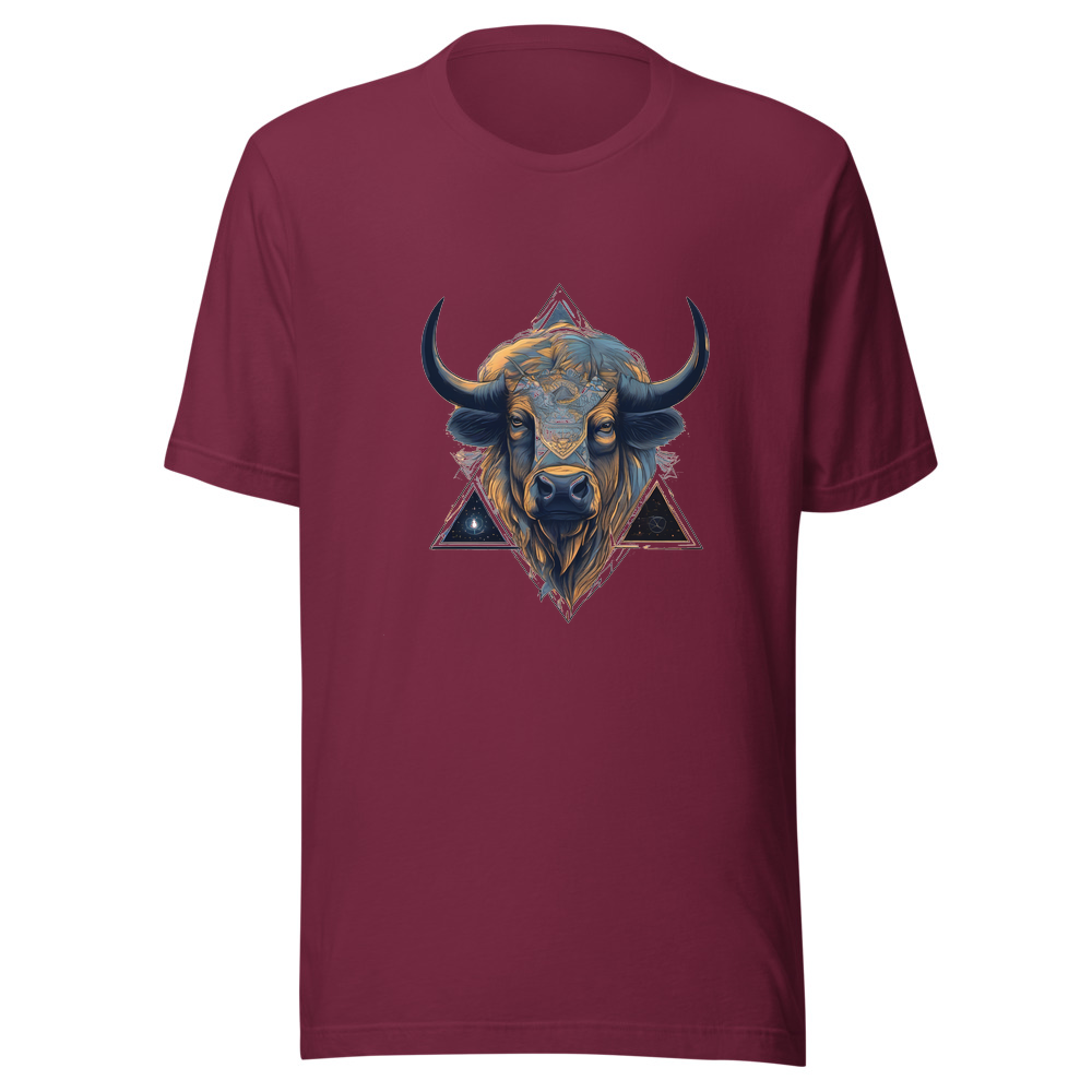 Maroon T-Shirt with print art