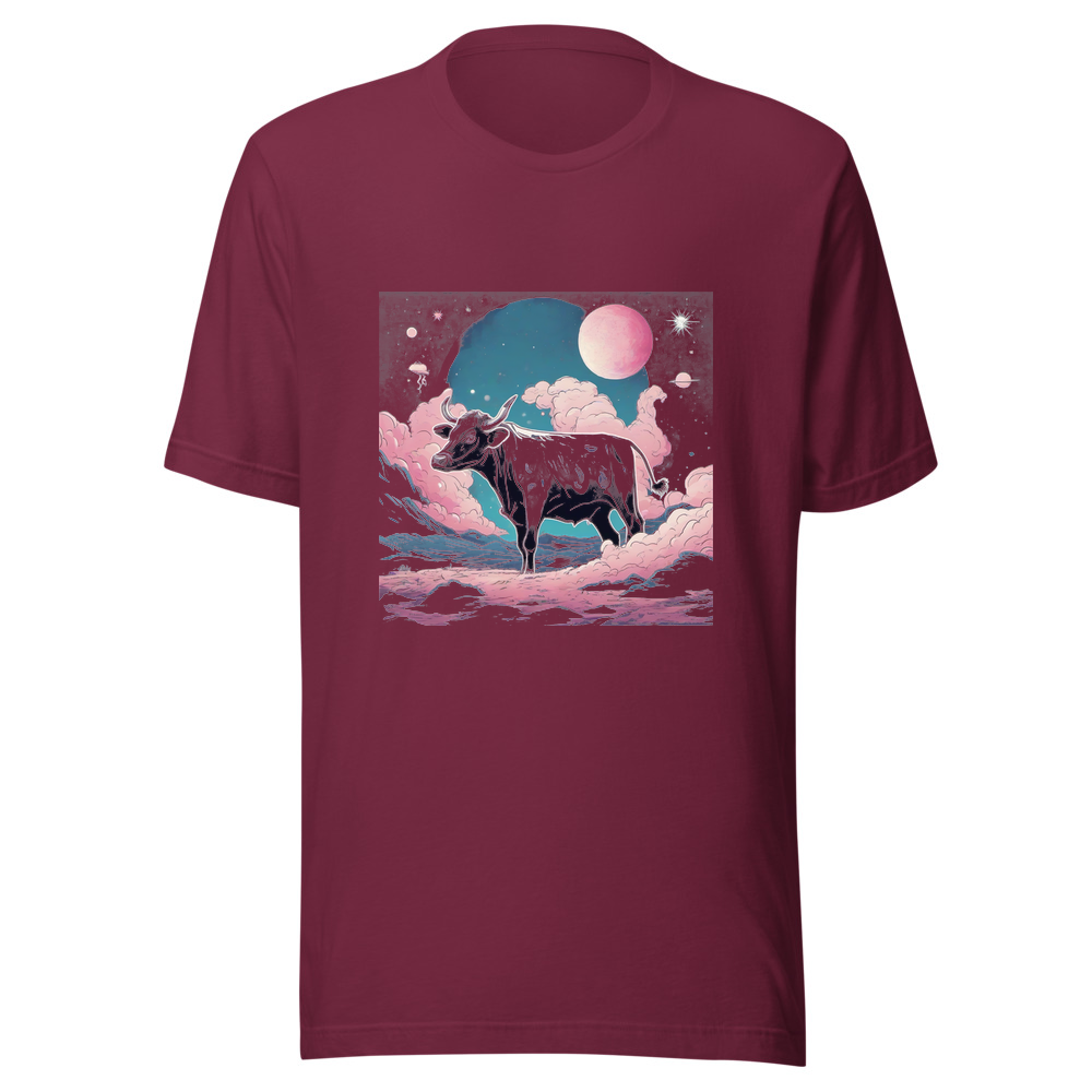 Maroon T-Shirt with print art