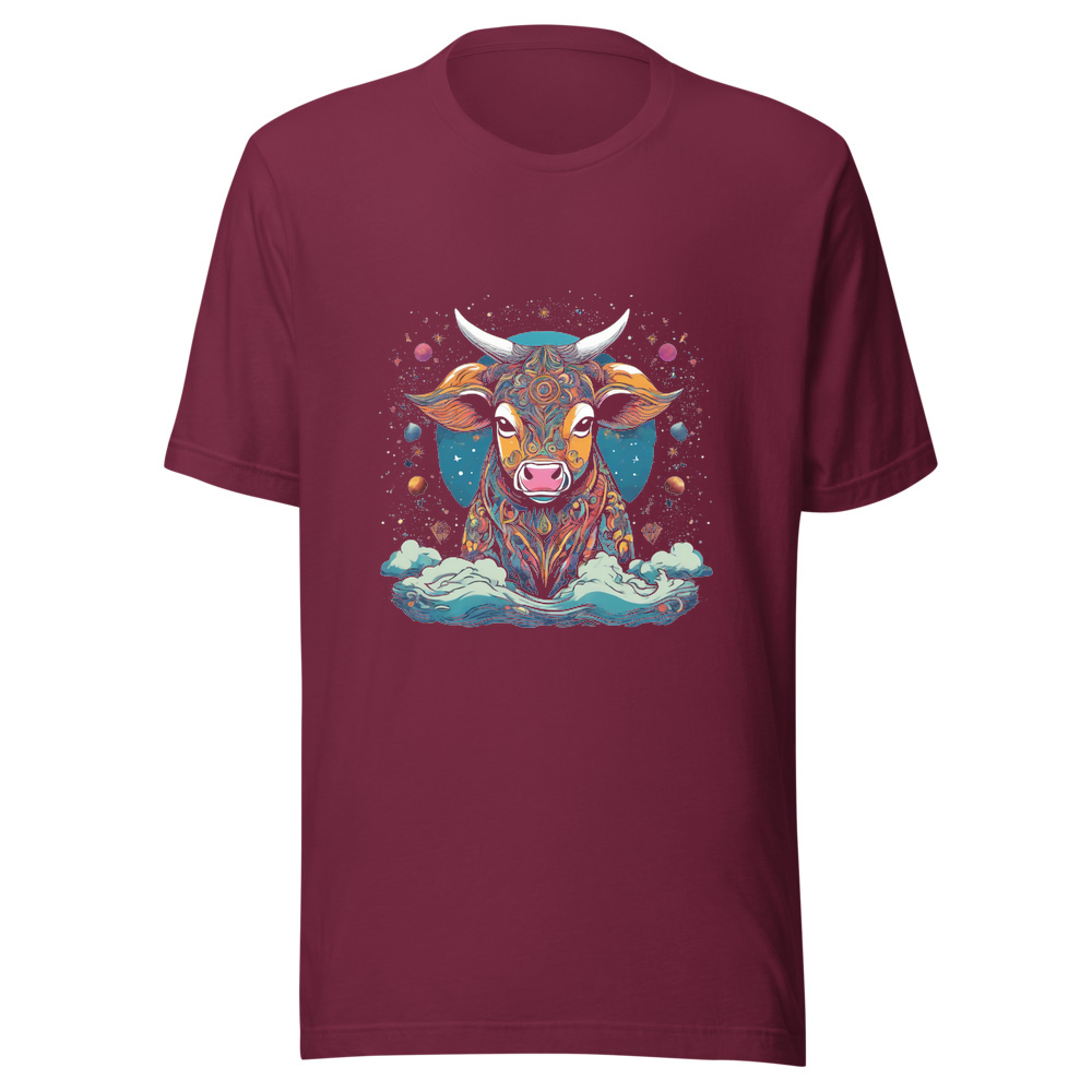 Maroon T-Shirt with print art