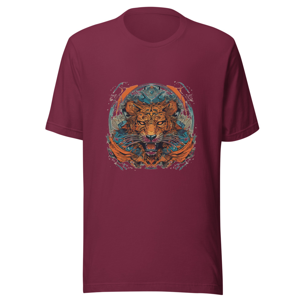 Maroon T-Shirt with print art