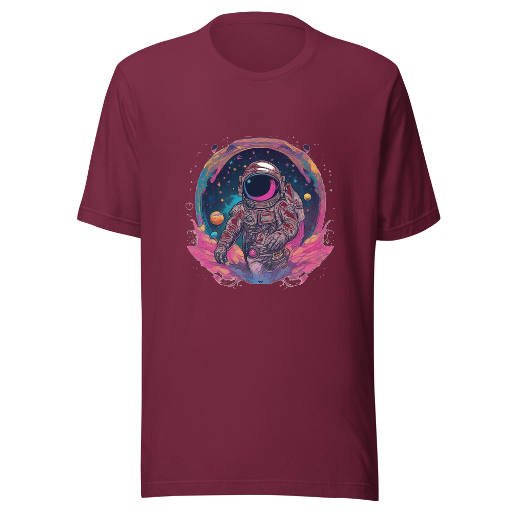 Maroon T-Shirt with print art