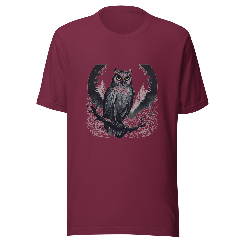 Maroon T-Shirt with print art