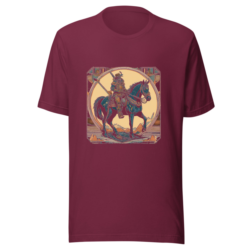 Maroon T-Shirt with print art