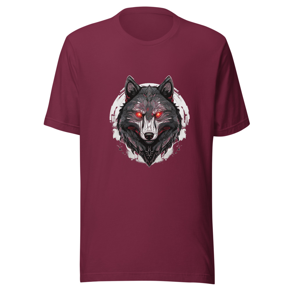 Maroon T-Shirt with print art