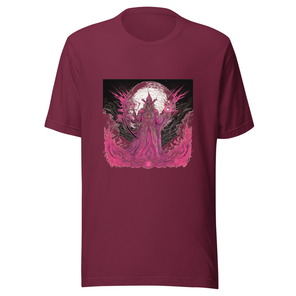 Maroon T-Shirt with print art