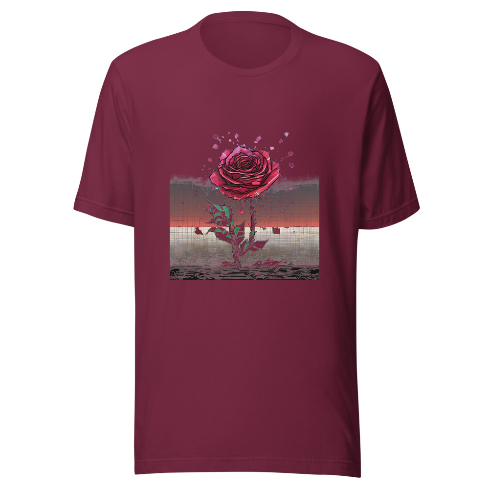 Maroon T-Shirt with print art