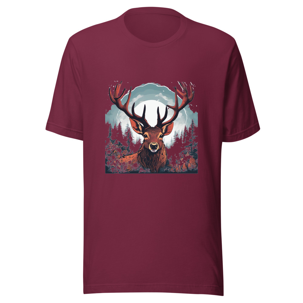 Maroon T-Shirt with print art