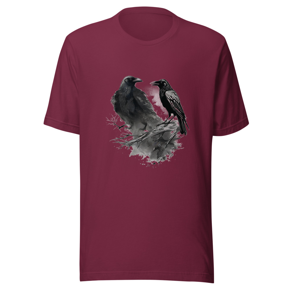 Maroon T-Shirt with print art