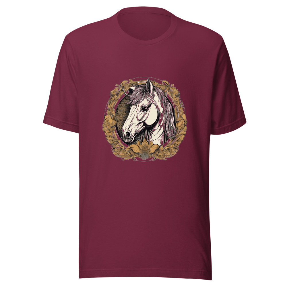 Maroon T-Shirt with print art