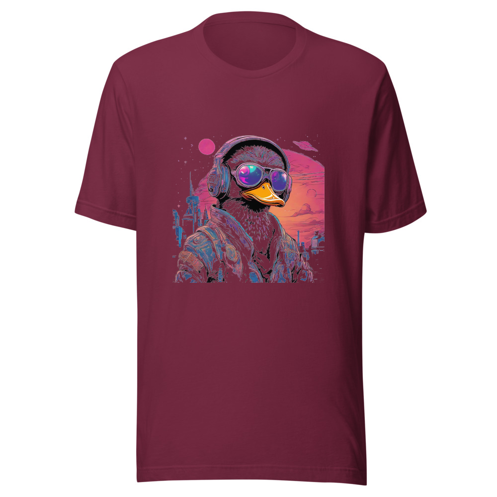 Maroon T-Shirt with print art