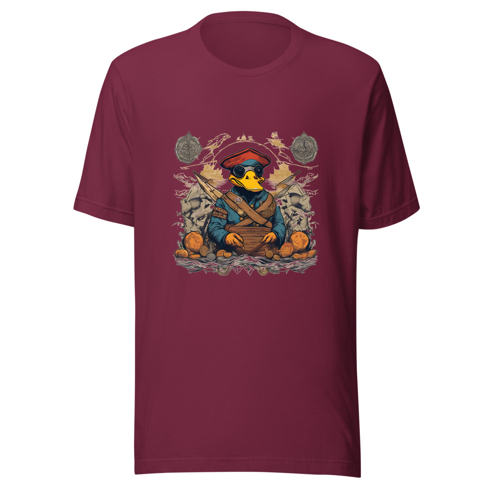Maroon T-Shirt with print art