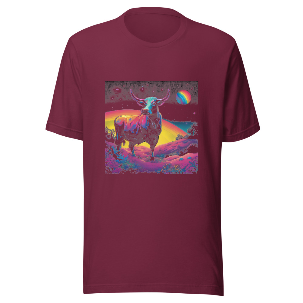Maroon T-Shirt with print art