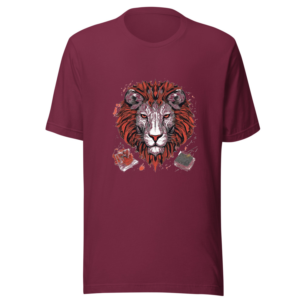 Maroon T-Shirt with print art