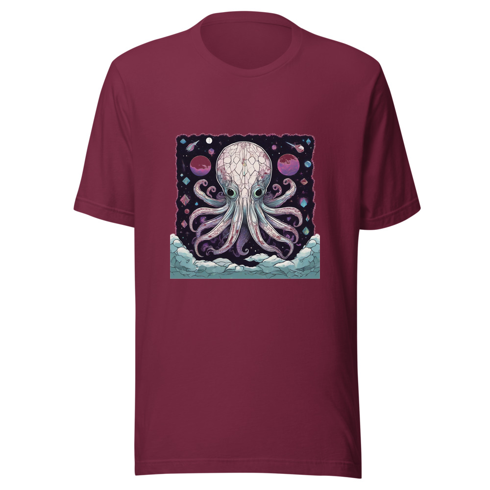 Maroon T-Shirt with print art