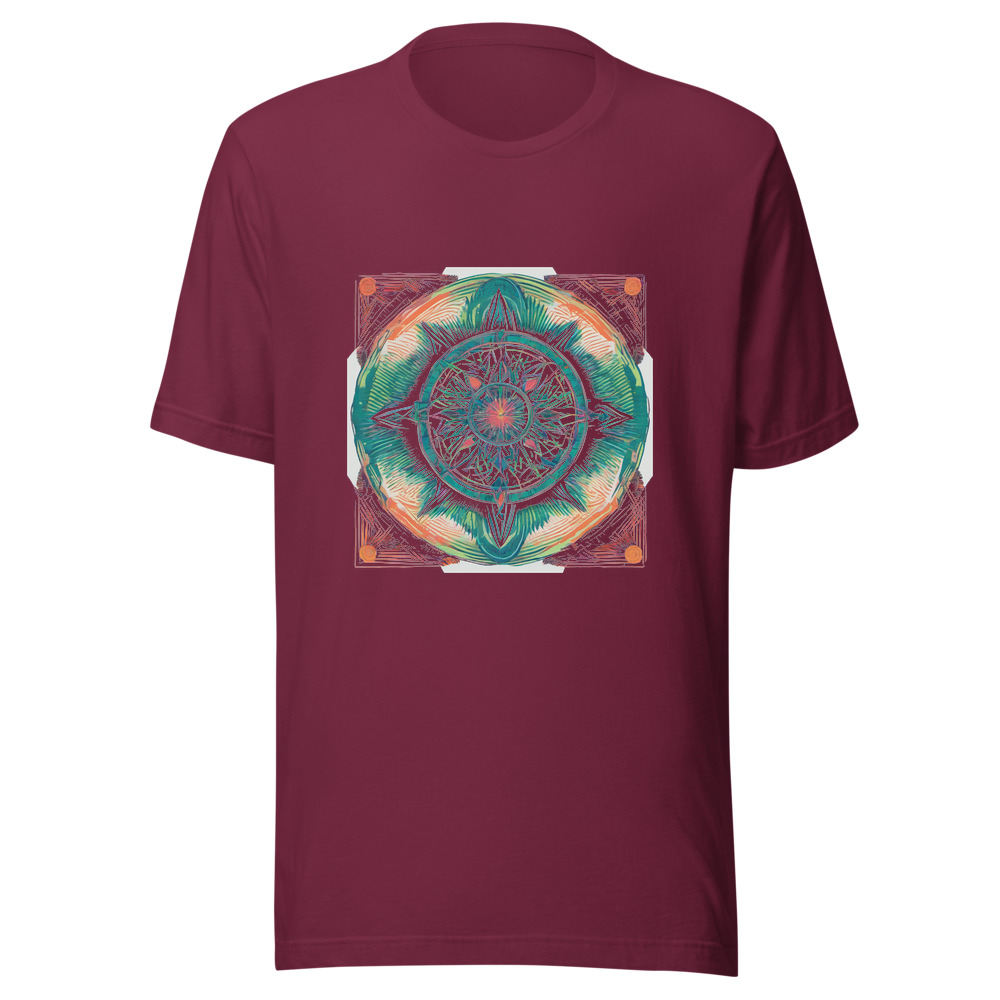 Maroon T-Shirt with print art