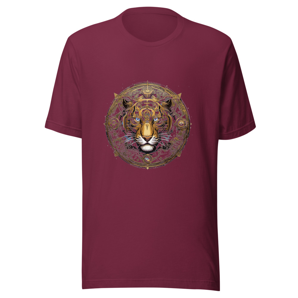 Maroon T-Shirt with print art