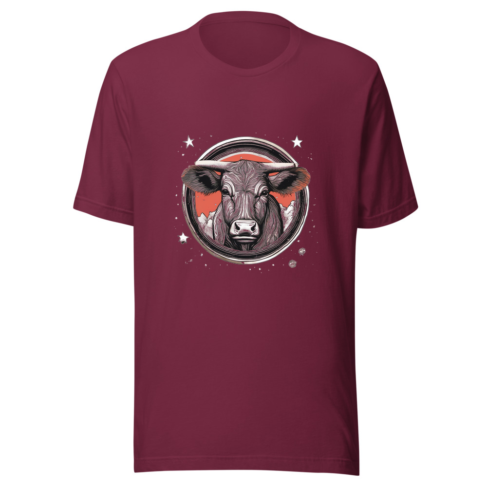 Maroon T-Shirt with print art