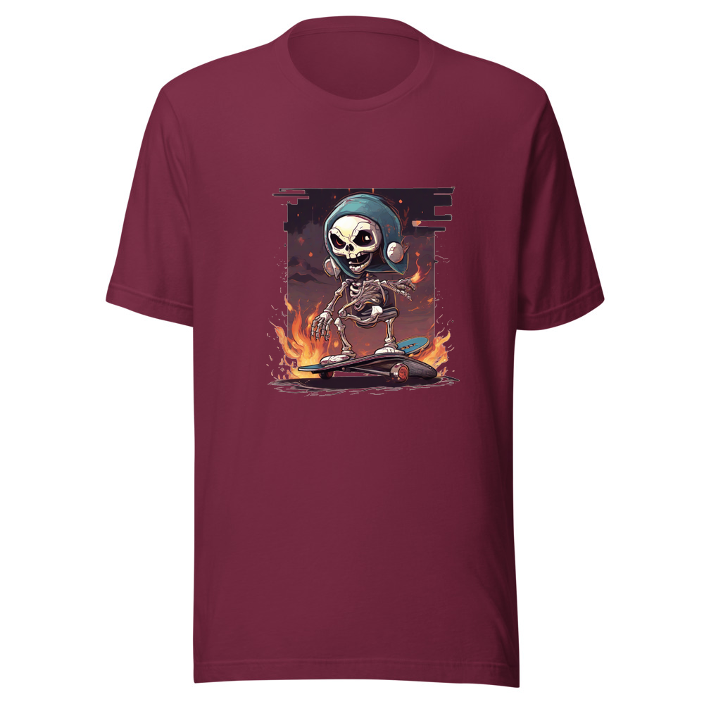 Maroon T-Shirt with print art