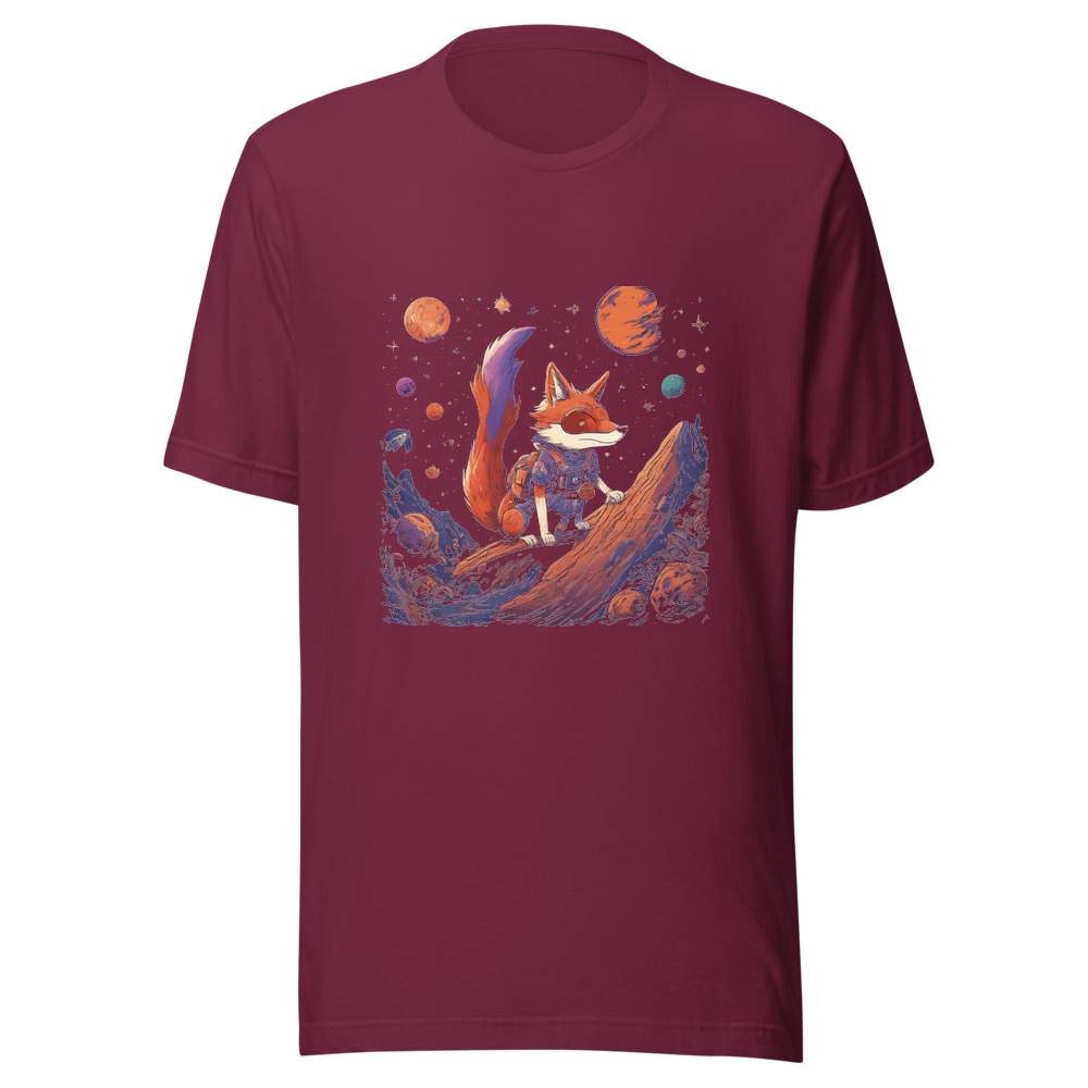 Maroon T-Shirt with print art