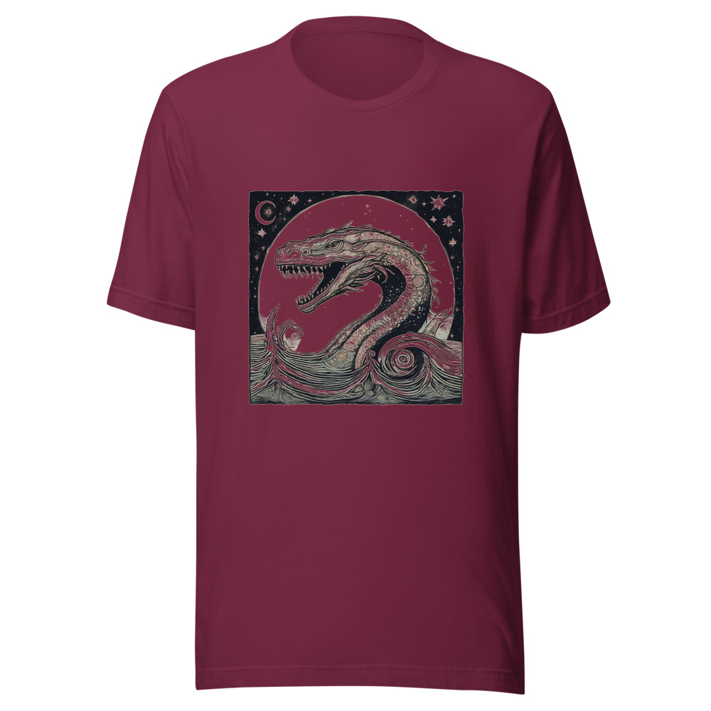 Maroon T-Shirt with print art