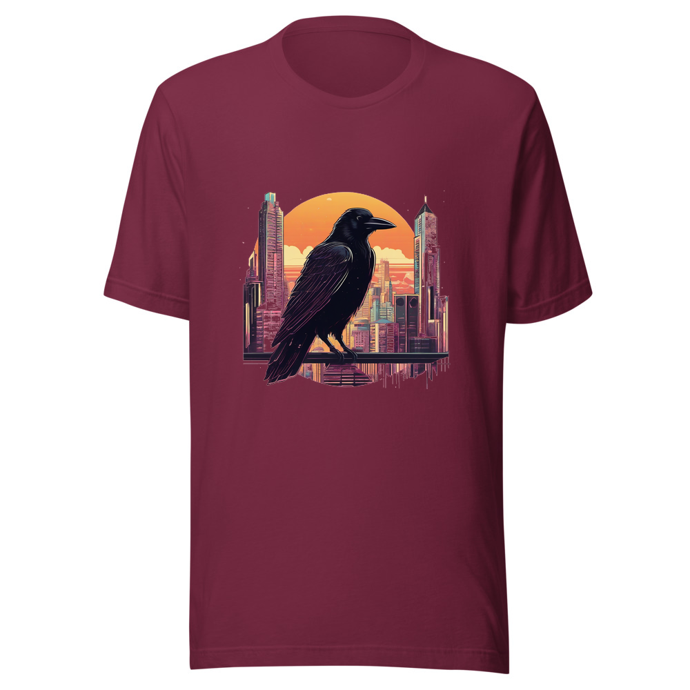 Maroon T-Shirt with print art