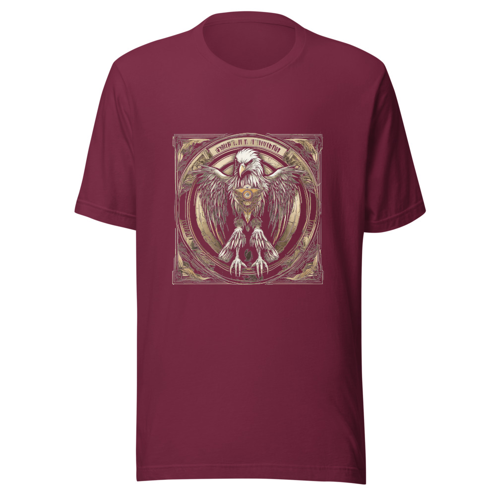 Maroon T-Shirt with print art