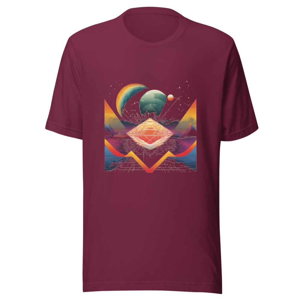 Maroon T-Shirt with print art