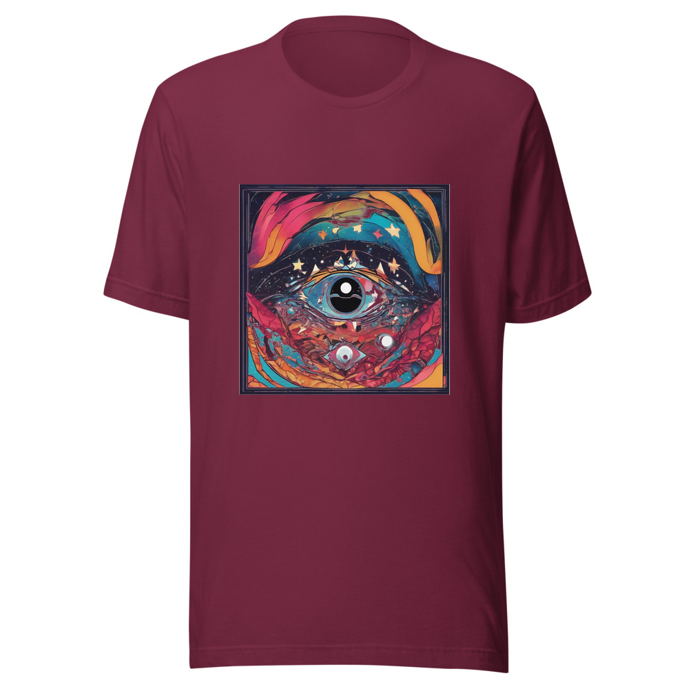 Maroon T-Shirt with print art