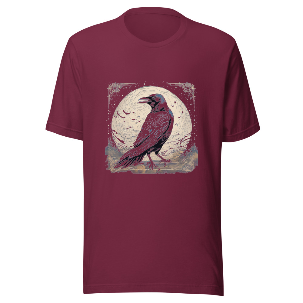 Maroon T-Shirt with print art