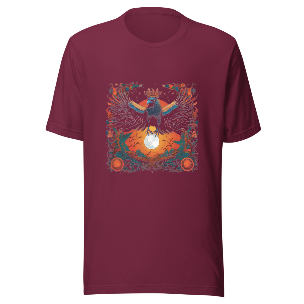 Maroon T-Shirt with print art
