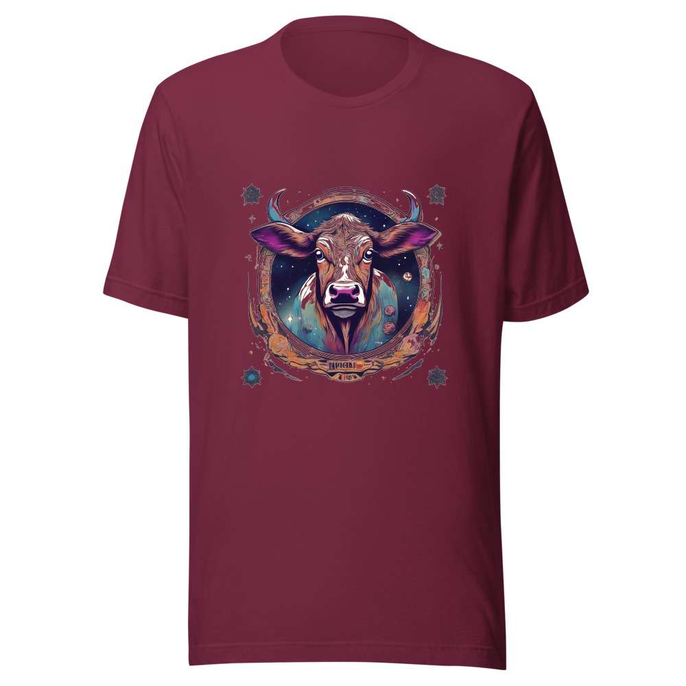 Maroon T-Shirt with print art