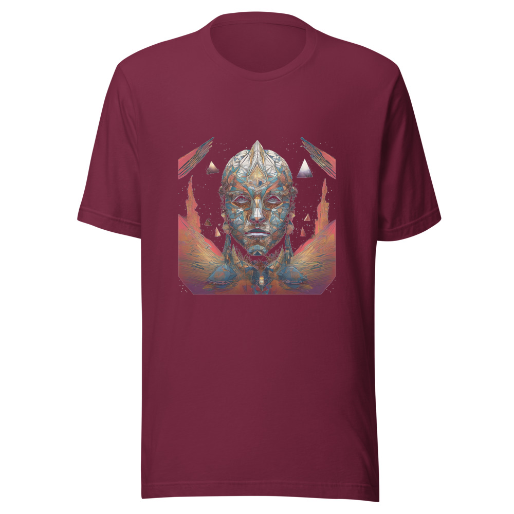 Maroon T-Shirt with print art
