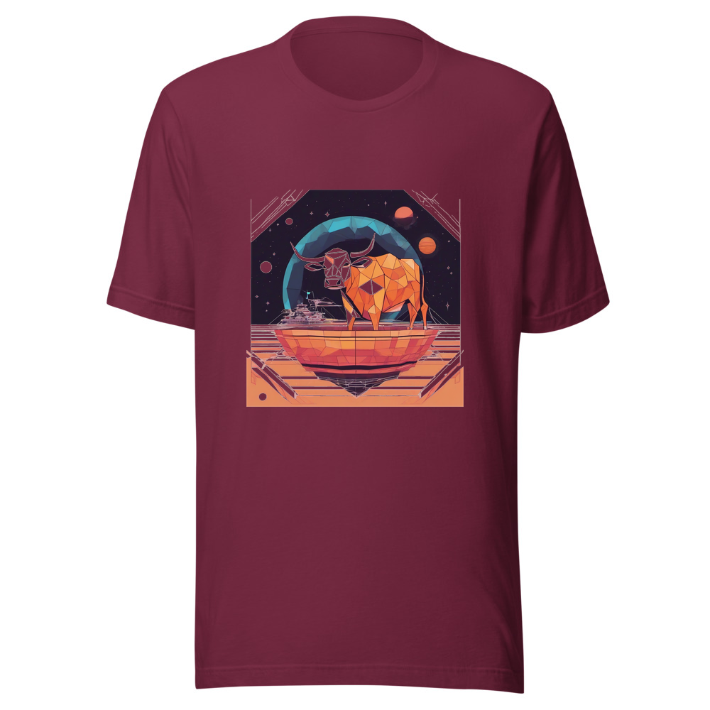 Maroon T-Shirt with print art