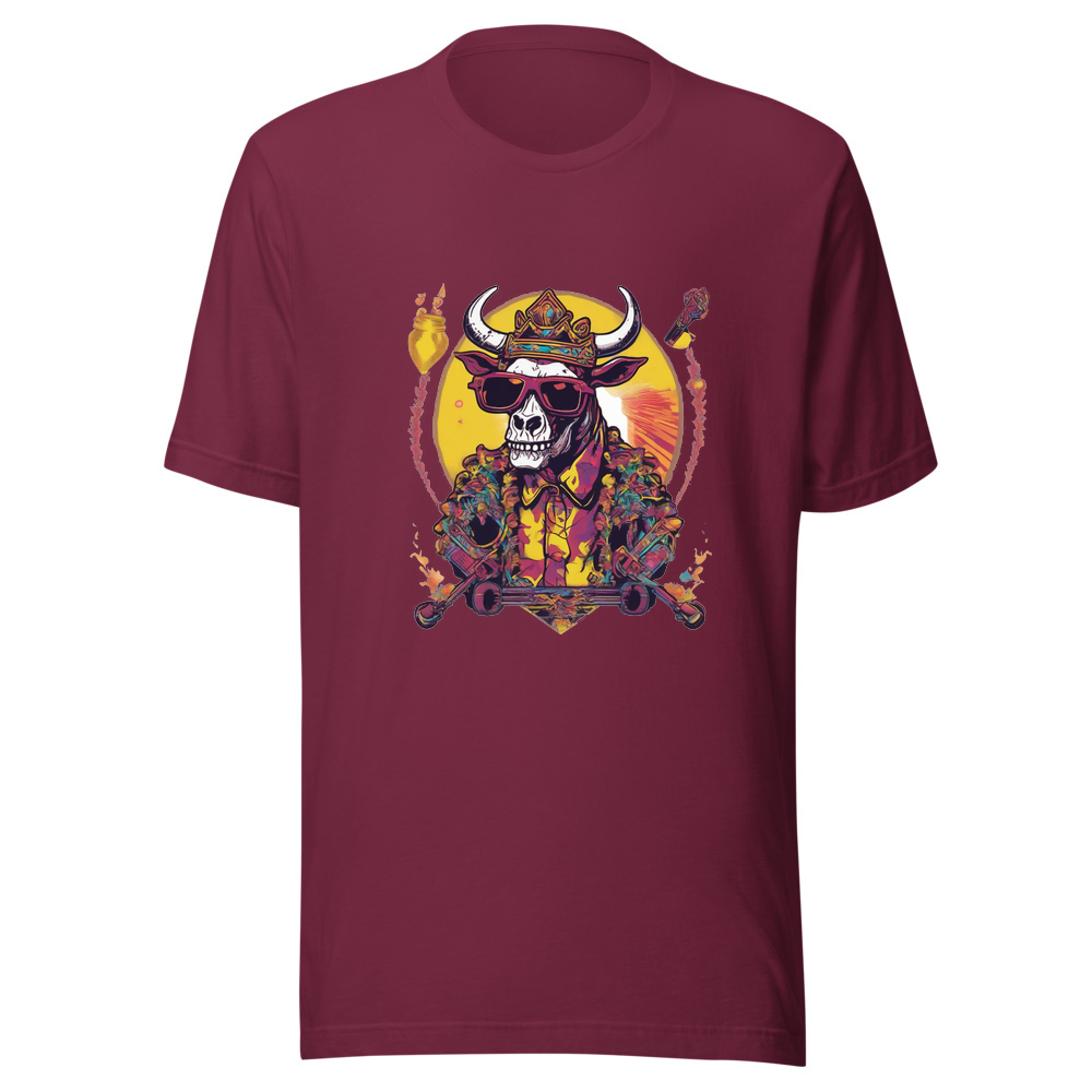 Maroon T-Shirt with print art